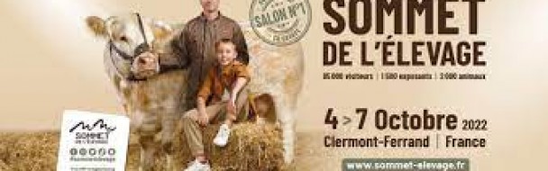 Sommet de l’Elevage à Clermont-Ferrand du 4 au 7 octobre 2022 Sommet de l’Elevage à Clermont-Ferrand du 4 au 7 octobre 2022